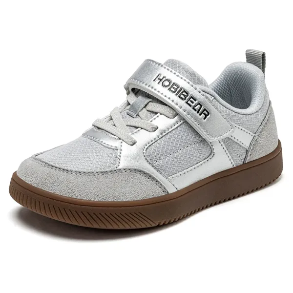 hobibear wide width shoes for kids barefoot hook loop sneakers minimalist artificial leather lightweight soft walking shoes HOBIBEAR Wide Width Shoes for Kids Barefoot Hook Loop Sneakers Minimalist Artificial Leather Lightweight Soft Walking Shoes