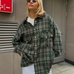 bornladies 2025 vintage loose plaid women's shirt fashion lapel long sleeve office lady shirts and blouses tops female clothing Bornladies 2025 Vintage Loose Plaid Women\'S Shirt Fashion Lapel Long Sleeve Office Lady Shirts And Blouses Tops Female Clothing 5