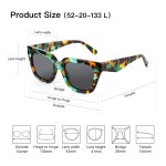 ZENOTTIC Women's Fashion Sunglasses Polarized UV Protection Square Acetate Frame Gift with Printing Butterfly Design 3