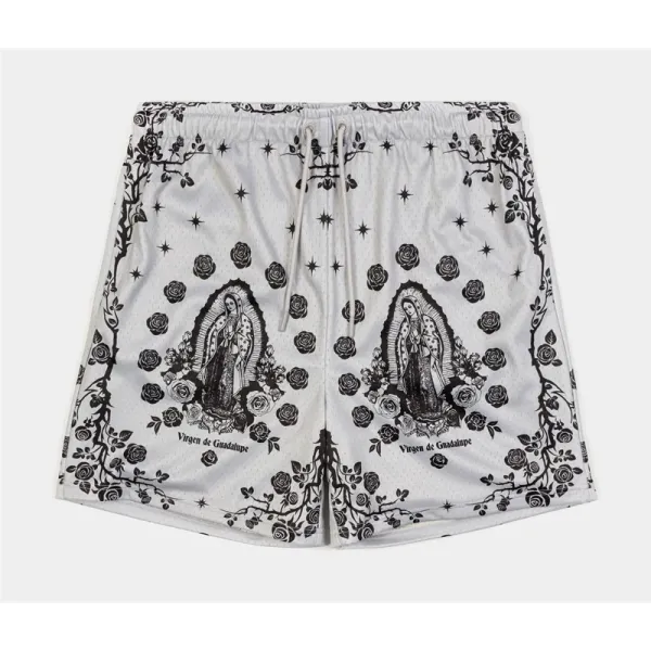 our lady of guadalupe pattern print beach shorts men women summer street casual breathable rose design flowers board short new Our Lady Of Guadalupe Pattern Print Beach Shorts Men Women Summer Street Casual Breathable Rose Design Flowers Board Short New 5