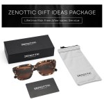 ZENOTTIC Women's Fashion Sunglasses Polarized UV Protection Square Acetate Frame Gift with Printing Butterfly Design 5