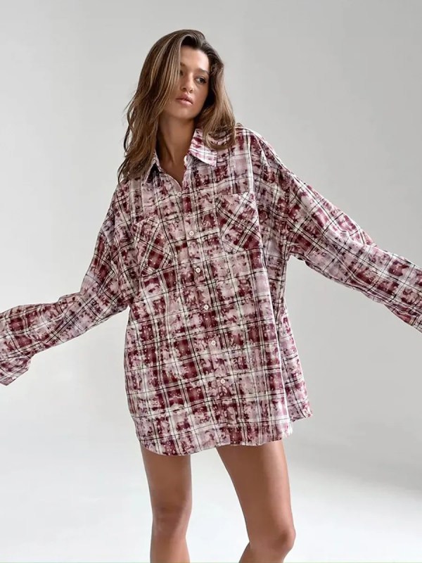 bornlads personalized street retro vintage plaid shirt women's spring autumn new loose outer long sleeved women shirt Bornlads Personalized Street Retro Vintage Plaid Shirt Women\'s Spring Autumn New Loose Outer Long Sleeved Women Shirt 6