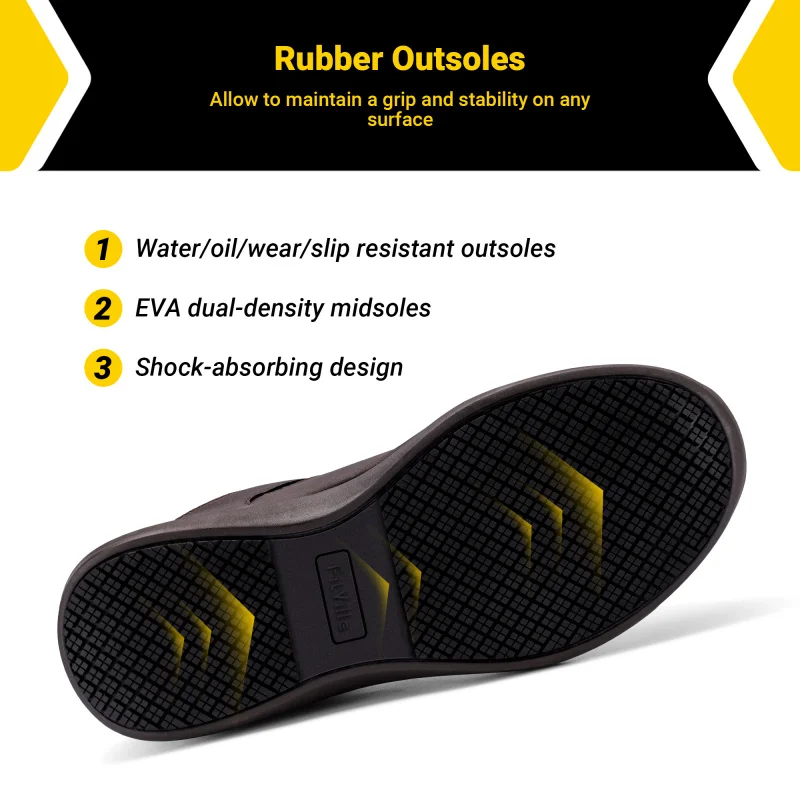 FitVille Wide Work Boots For Men Composite Toe Safety Work Shoes Slip-Resistant Work Boots Waterproof Lightweight - SteelCore 3