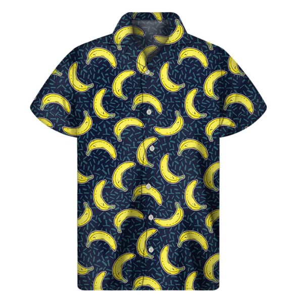 Banana Orange Dragon Fruit Pattern Shirt Men 3D Print Hawaiian Shirts Tops Summer Beach Short Sleeve Button Lapel Aloha Blouse 3