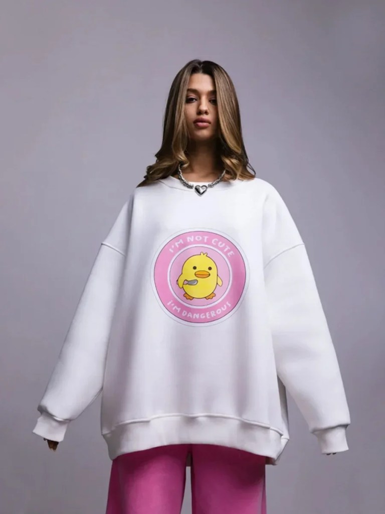 bornlads women's loose round neck sweatshirt oversized chic printing hoodies casual autumn winter warm female trendy pullovert Bornlads Women\'s Loose Round Neck Sweatshirt Oversized Chic Printing Hoodies Casual Autumn Winter Warm Female Trendy PulloverT 3