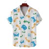 Men\'s summer Cuban collar short-sleeved shirt cat eating fish print men\'s shirt comfortable and breathable 6