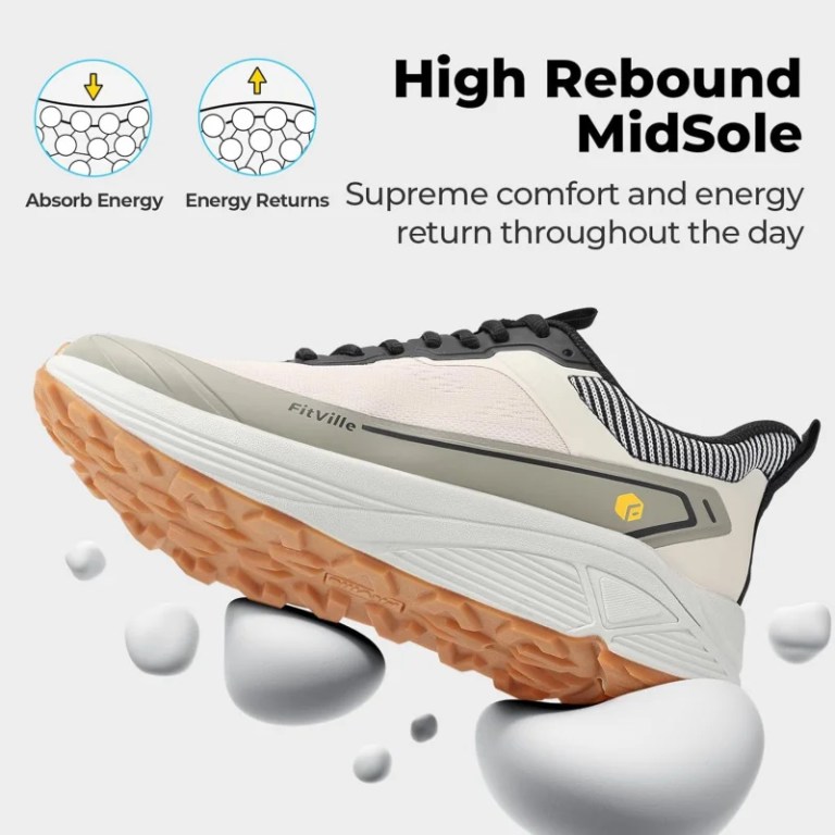 FitVille Wide Walking Shoes For Men Anti-Slip Lightweight Trail Running Shoe Cushioned Athletic Sneakers With Arch Support 4