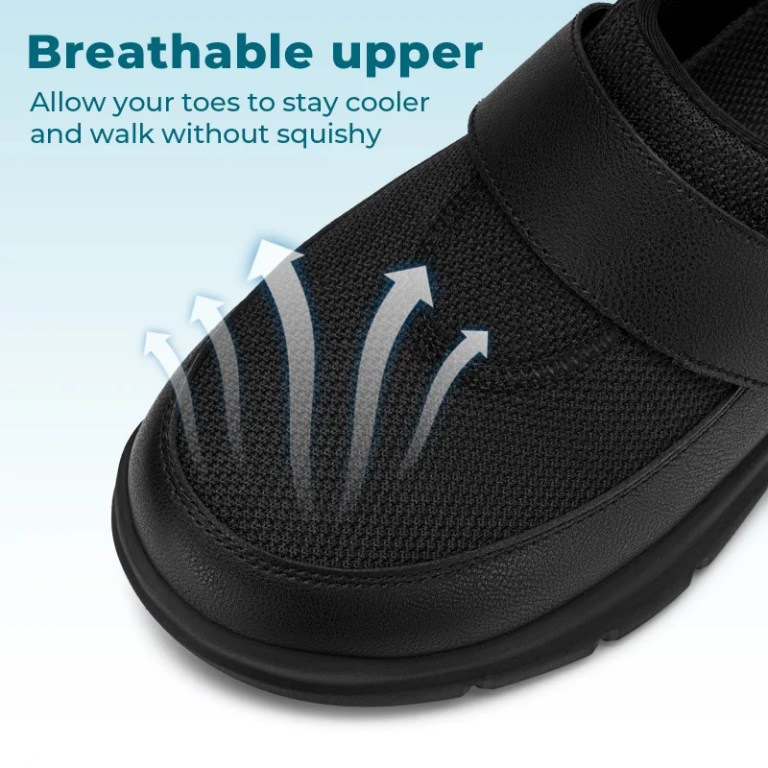 FitVille Wide Slippers For Men Slip-On Mules Clogs For Swollen Feet Adjustable Strap Indoors Lightweight Walking Shoes 6