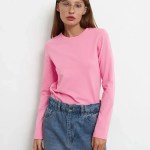 Bornladies Women\'s Spring Autumn 100% Cotton T-shirt Bottoming Basic Solid Lady Long Sleeve Loose Tops Shirts Oversized T Shirt 2