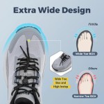 FitVille Wide Width Men\'S Sneakers Non-Slip Comfortable Trekking Hiking Walking Shoes For Outdoor Shoe With Arch Support 2
