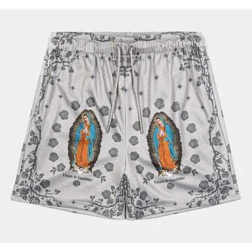 Our Lady Of Guadalupe Pattern Print Beach Shorts Men Women Summer Street Casual Breathable Rose Design Flowers Board Short New