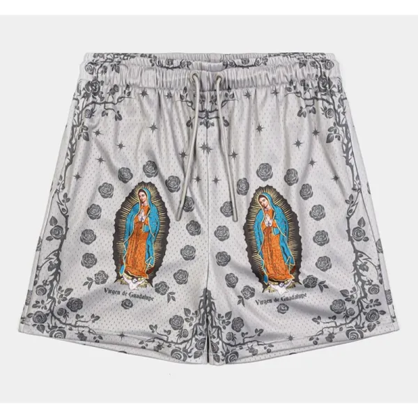 our lady of guadalupe pattern print beach shorts men women summer street casual breathable rose design flowers board short new Our Lady Of Guadalupe Pattern Print Beach Shorts Men Women Summer Street Casual Breathable Rose Design Flowers Board Short New