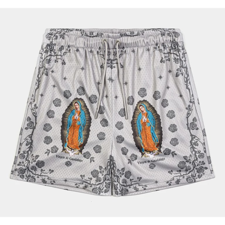 Our Lady Of Guadalupe Pattern Print Beach Shorts Men Women Summer Street Casual Breathable Rose Design Flowers Board Short New