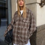 bornladies 2025 vintage loose plaid women's shirt fashion lapel long sleeve office lady shirts and blouses tops female clothing Bornladies 2025 Vintage Loose Plaid Women\'S Shirt Fashion Lapel Long Sleeve Office Lady Shirts And Blouses Tops Female Clothing