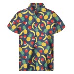 Banana Orange Dragon Fruit Pattern Shirt Men 3D Print Hawaiian Shirts Tops Summer Beach Short Sleeve Button Lapel Aloha Blouse 4