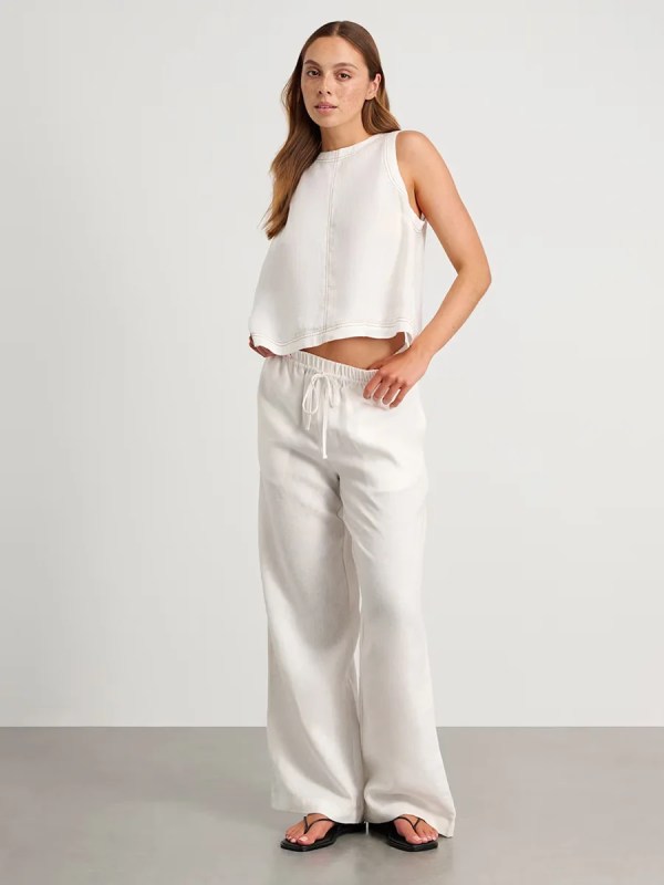 bronlads cotton linen vest pants set women's wide leg long pants sleeveless top casual suit 2025 spring summer new pant sets Bronlads Cotton Linen Vest Pants Set Women\'s Wide Leg Long Pants Sleeveless Top Casual Suit 2025 Spring Summer New Pant Sets 2