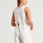 Bronlads Cotton Linen Vest Pants Set Women\'s Wide Leg Long Pants Sleeveless Top Casual Suit 2025 Spring Summer New Pant Sets 4