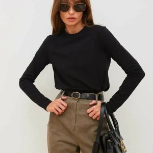 bornladies women's spring autumn 100% cotton t shirt bottoming basic solid lady long sleeve loose tops shirts oversized t shirt Bornladies Women\'s Spring Autumn 100% Cotton T-shirt Bottoming Basic Solid Lady Long Sleeve Loose Tops Shirts Oversized T Shirt 4