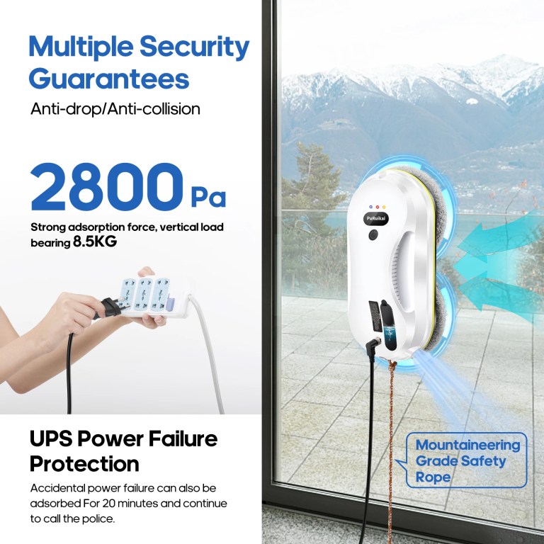 Household window automatic water spray cleaning robot vacuum cleaner remote control electric window wiper household glass wiper 5