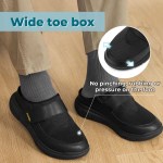 FitVille Wide Slippers For Men Slip-On Mules Clogs For Swollen Feet Adjustable Strap Indoors Lightweight Walking Shoes 3
