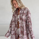 Bornlads Personalized Street Retro Vintage Plaid Shirt Women\'s Spring Autumn New Loose Outer Long Sleeved Women Shirt 4