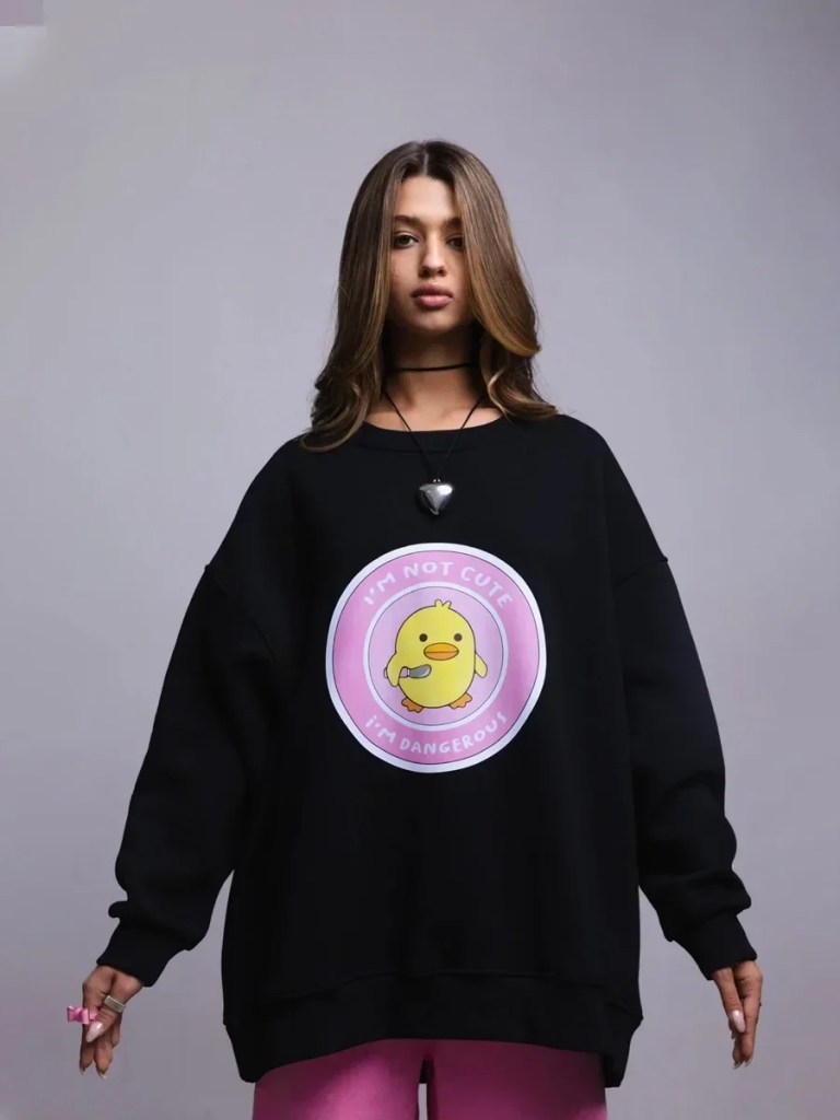 bornlads women's loose round neck sweatshirt oversized chic printing hoodies casual autumn winter warm female trendy pullovert Bornlads Women\'s Loose Round Neck Sweatshirt Oversized Chic Printing Hoodies Casual Autumn Winter Warm Female Trendy PulloverT 2