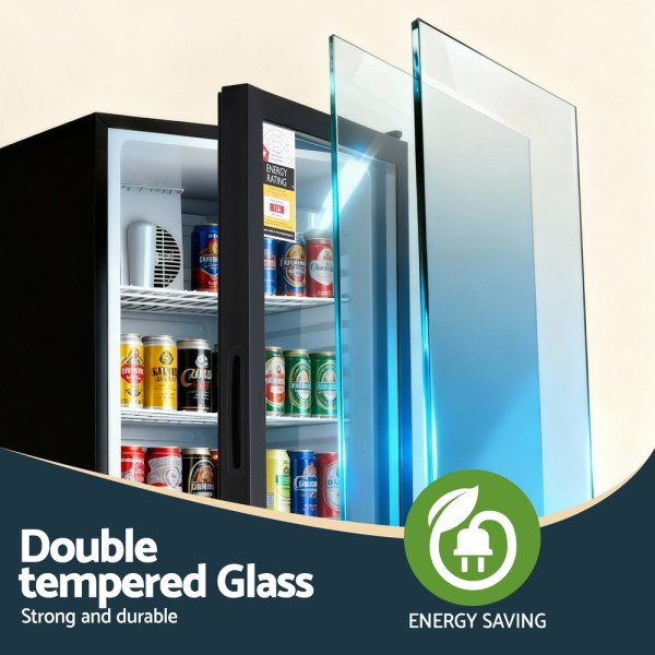 devanti 105l bar fridge glass door mini fridge countertop cooler black devanti 105l bar fridge glass door mini fridge countertop cooler black