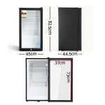 devanti 78l bar fridge glass door mini fridge countertop cooler black devanti 78l bar fridge glass door mini fridge countertop cooler black