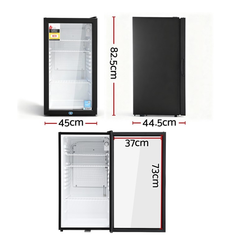 devanti 78l bar fridge glass door mini fridge countertop cooler black devanti 78l bar fridge glass door mini fridge countertop cooler black
