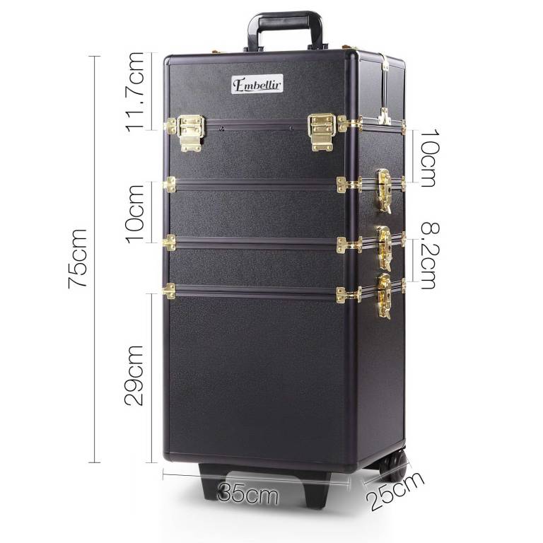 embellir makeup case beauty trolley cosmetic organiser box travel wheels gold embellir makeup case beauty trolley cosmetic organiser box travel wheels gold