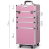 embellir makeup case beauty trolley cosmetic organiser box travel wheels pink