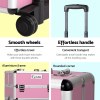 embellir makeup case beauty trolley cosmetic organiser box travel wheels pink