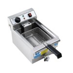 devanti 3000w electric deep fryer 10l stainless steel fryer w/ basket & lid