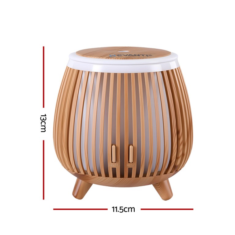 devanti ultrasonic aroma diffuser aromatherapy 140ml led lights iron humidifier forest deep wood