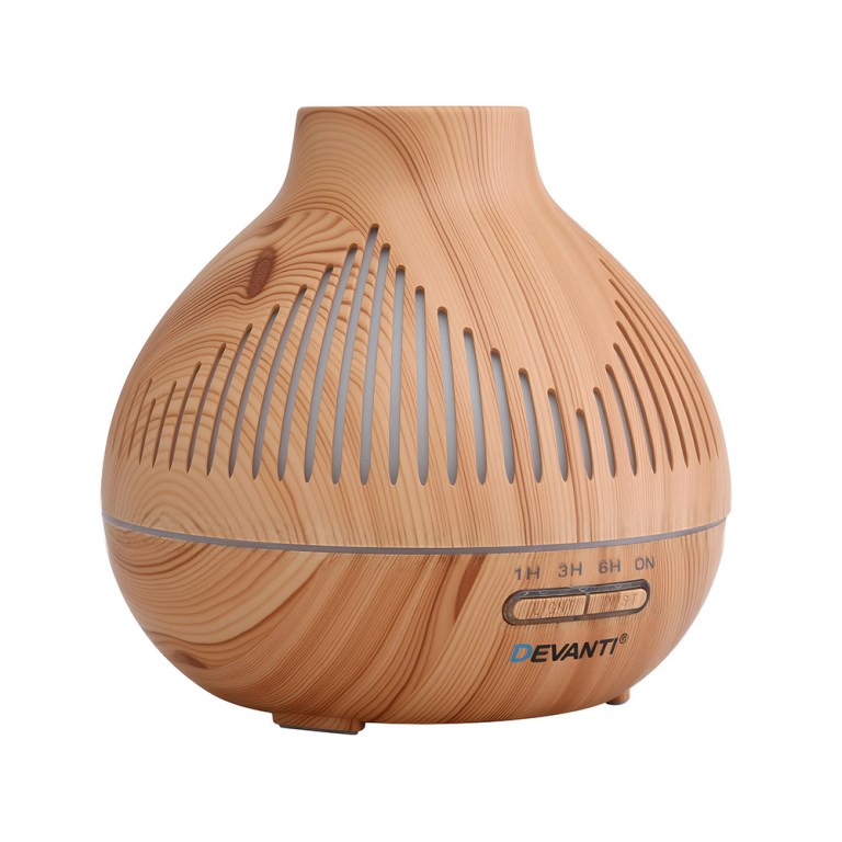 devanti ultrasonic aroma diffuser aromatherapy 400ml led lights iron humidifier forest light wood grain devanti ultrasonic aroma diffuser aromatherapy 400ml led lights iron humidifier forest light wood grain