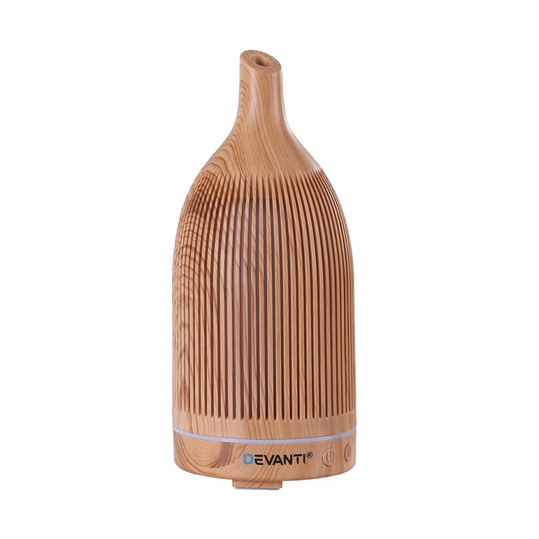 devanti ultrasonic aroma diffuser aromatherapy 200ml led lights iron humidifier forest light wood grain devanti ultrasonic aroma diffuser aromatherapy 200ml led lights iron humidifier forest light wood grain