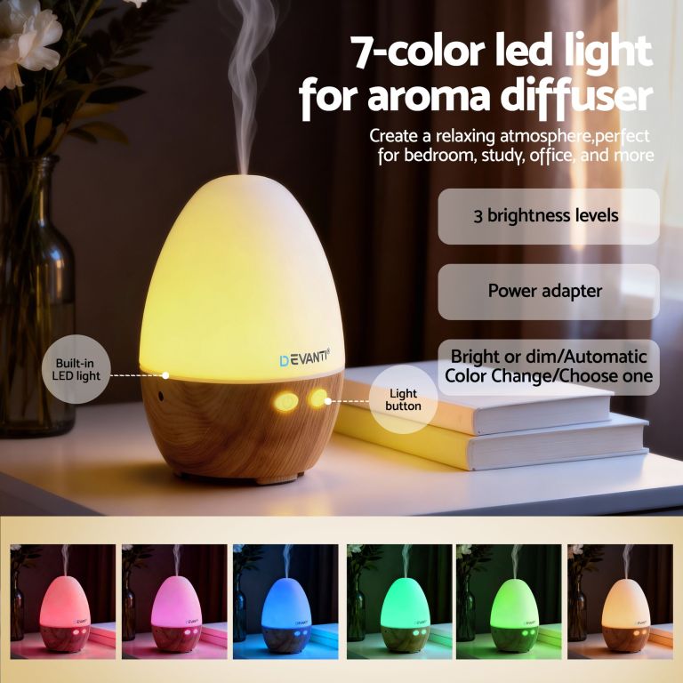 devanti ultrasonic aroma diffuser aromatherapy 130ml led lights iron humidifier forest devanti ultrasonic aroma diffuser aromatherapy 130ml led lights iron humidifier forest