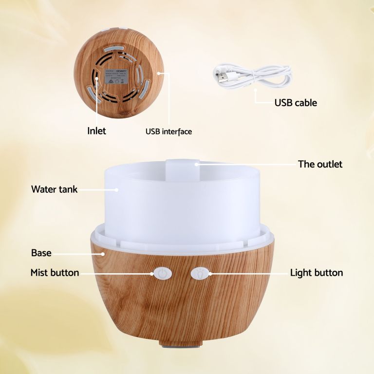 devanti ultrasonic aroma diffuser aromatherapy 130ml led lights iron humidifier forest devanti ultrasonic aroma diffuser aromatherapy 130ml led lights iron humidifier forest