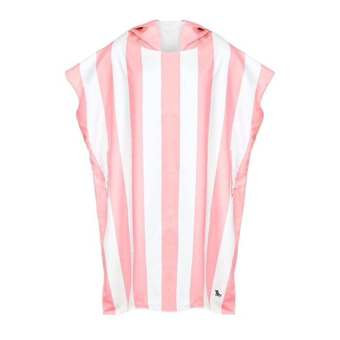 dock & bay adult poncho hooded towel | cabana collection | malibu pink s