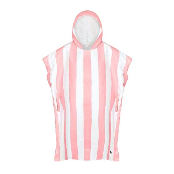 dock & bay adult poncho hooded towel | cabana collection | malibu pink s