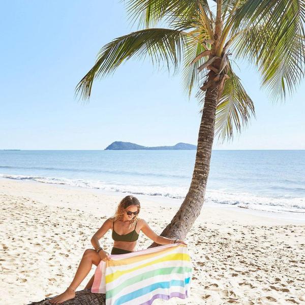 dock & bay beach towel cabana collection xl | quick dry | unicorn waves
