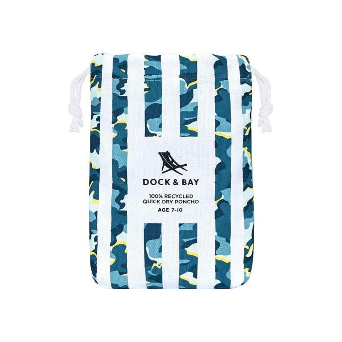 dock & bay kids poncho hooded towel cool camo xs (2 4yrs)