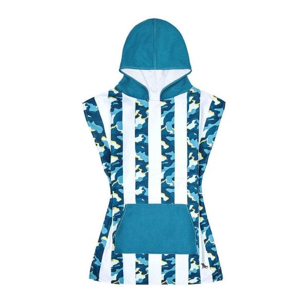 dock & bay kids poncho hooded towel cool camo xs (2 4yrs)
