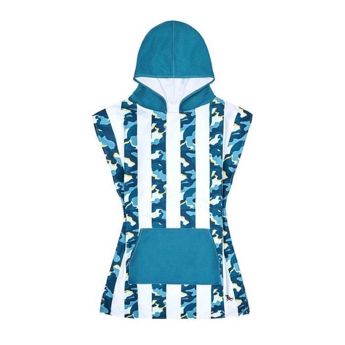 dock & bay kids poncho hooded towel cool camo xs (2 4yrs)