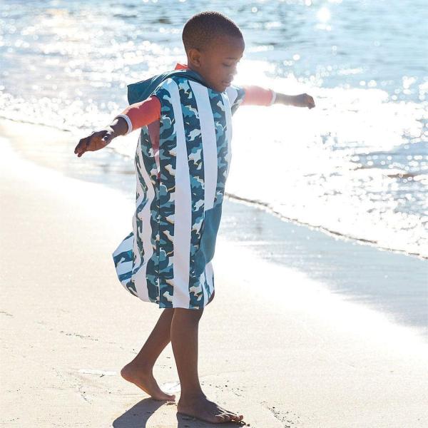 dock & bay kids poncho hooded towel cool camo xs (2 4yrs)