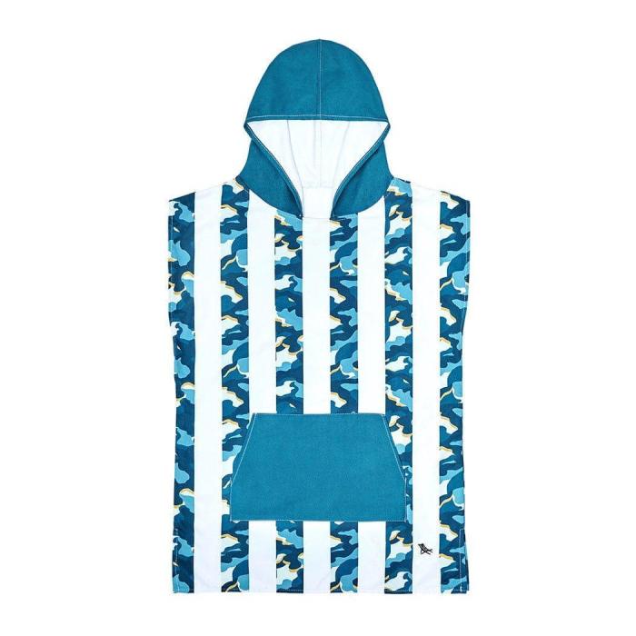 dock & bay kids poncho hooded towel cool camo xs (2 4yrs)