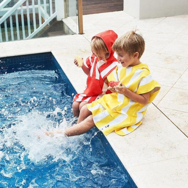 dock & bay kids poncho hooded towel mini cabana collection boracay yellow xs (2 4yrs)