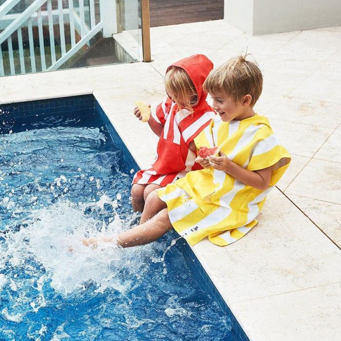 dock & bay kids poncho hooded towel mini cabana collection boracay yellow xs (2 4yrs)