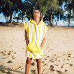 dock & bay kids poncho hooded towel mini cabana collection boracay yellow xs (2 4yrs)