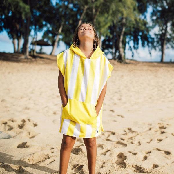dock & bay kids poncho hooded towel mini cabana collection boracay yellow xs (2 4yrs)